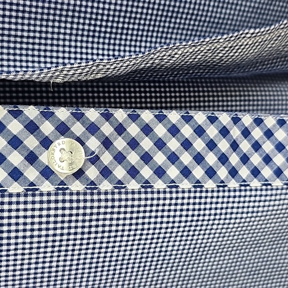 TAILORBYRD, MENS DRESS SHIRT. SIZE LARGE.   CONTRAST‎ NECK, COLAR. BLUE WHITE - Picture 4 of 12